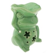 Kominek ceramiczny Żaba 12 x 12 x 10 cm (zielony) Dakls