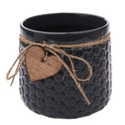 Osłonka ceramiczna Serca 12,5 x 13 x 13 cm (ciemno szara) Dakls