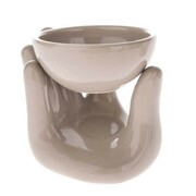 Kominek ceramiczny dłoń 10 x 12,5 x 10 cm (beżowy) Dakls