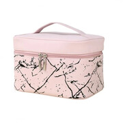 Kosmetyczka damska Kuferek 15,5 x 21,5 x 14,5 cm (różowy marmur) eCarla