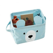 Materiałowy pojemnik na zabawki Miś 14 x 18 x 16 cm (niebieski) eCarla