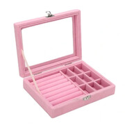 Szkatułka na biżuterię 5 x 20 x 15 cm (różowa) eCarla