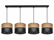 Lampa sufitowa Dora 6055 abażury czarne z wzorem drewna ROMIR