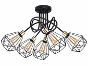 Lampa sufitowa stylowa czarna ze złotem 5 Balo 2290 LOFT ROMIR