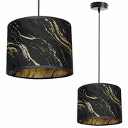 Lampa wisząca Lava Lux 1 czarno-złota | Designerski żyrandol z abażurem | Polski produkt do salonu i sypialni ROMIR