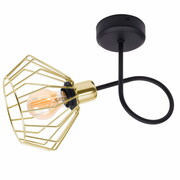 Lampa sufitowa stylowa czarna-biała ze złotym, srebrnym lub miedzianym abażurem 1 Kali 1411KZ LOFT LED ROMIR