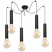 Lampa sufitowa Tube 3380-CZ czarna ze złotem + żarówki ROMIR