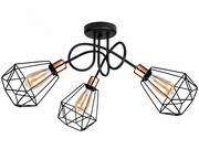 Lampa sufitowa stylowa czarna z miedzią 3 Balo 2283 LOFT ROMIR