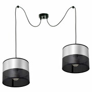 Lampa sufitowa pająk Dora 7052-S abażury czarne ze srebrem ROMIR