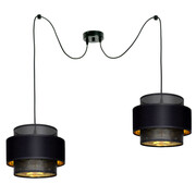 Lampa pająk Carmen 7352 abażury czarne ze złotem ROMIR