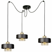 Lampa sufitowa pająk Maya 3 czarny ze złotem 2253Z ROMIR