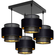 Lampa sufitowa Carmen 7354 abażury czarne ze złotem ROMIR