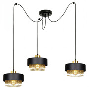Lampa Wisząca Pająk 3-punktowa LUMINA – Loft, Metalowa z Siatką (Wybór Kolorów) 8653 ROMIR