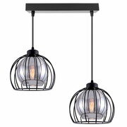 Lampa 2 sufitowa Paloma 4457-CS czarna ze srebrnym szkłem ROMIR