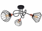 Lampa sufitowa stylowa czarna z miedzią 3 Kali 1413 LOFT LED ROMIR