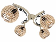 Plafon w stylu skandynawskim 9104 z regulacją abażury drewniane naturalne, brązowe, czarne ROMIR