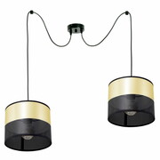Lampa sufitowa pająk Dora 7052 abażury czarne ze złotem ROMIR