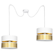 Lampa pająk Electra 7152-BZ abażury białe ze złotem ROMIR