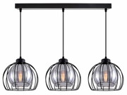 Lampa 3 sufitowa Paloma 4453/2-CS czarna ze srebrnym szkłem ROMIR