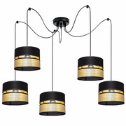 Lampa wisząca pająk Electra 7150-Z abażury czarne ze złotem ROMIR