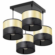 Lampa sufitowa Dora 7054 abażury czarne ze złotem ROMIR