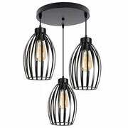 Lampa sufitowa loftowa z 3 abażurami Cosmo 2236 _02 czarny ROMIR