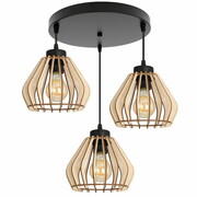 Lampa sufitowa Verno 8056 abażury z drewna ROMIR
