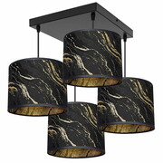 Lampa sufitowa Lava Lux 4-punktowa – czarno-złoty żyrandol do salonu i sypialni | Polski design | Lampa do pokoju, domu, hotelu ROMIR
