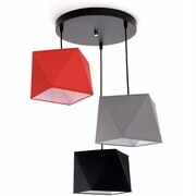 Lampa sufitowa Tola 3 abażury kolorowe z regulacją na kablu diament 1106-k ROMIR