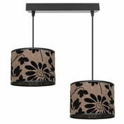 Lampa sufitowa Zaya 1757 abażury czarny zamsz na lnie ROMIR
