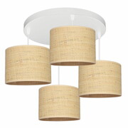 Żyrandol biały BALI 4 – lampa sufitowa z rattanowymi abażurami 7424-B ROMIR