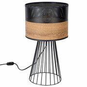 Lampa stołowa, nocna abażur 6061 abażur czarny z wzorem drewna ROMIR