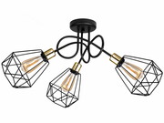 Lampa sufitowa stylowa czarna z złotym 3 Balo 2293 LOFT 3 ROMIR