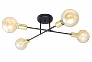 Lampa sufitowa Wega 5024-CZ czarna ze złotem + żarówki ROMIR
