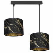 Lampa sufitowa Lava Lux 2 na listwie | Żyrandol czarno-złoty do salonu i sypialni | Polski design ROMIR