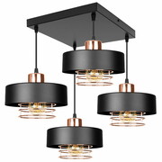Lampa sufitowa 4 Maya 2254-CM czarna ze miedzią ROMIR