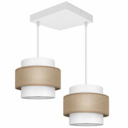 Lampa sufitowa Porto 7258 abażury białe z jutą ROMIR