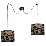 Lampa sufitowa pająk Zaya 1752 abażury czarny zamsz, na lnie ROMIR