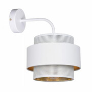 Kinkiet 1 biały Carmen 7299 abażur biały ze złotem ROMIR