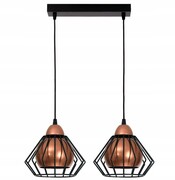 Lampa sufitowa Gama 2 klosze druciane 3w1 loft 1402bk ROMIR