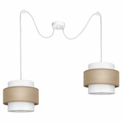 Lampa pająk Porto 7252 abażury białe z jutą ROMIR