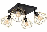 Lampa sufitowa biała-czarna Kali salon, kuchnia z regulacją 4 klosze 1504-Z ROMIR