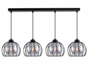 Lampa 4 sufitowa Paloma 4455-CS czarna ze srebrnym szkłem ROMIR