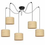Żyrandol Pająk BALI 5 – lampa sufitowa z rattanowymi abażurami 7420 ROMIR