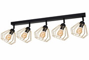 Lampa sufitowa biała-czarna Kali salon, kuchnia z regulacją 5 kloszy 1505-Z ROMIR