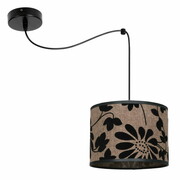 Lampa sufitowa pająk Zaya 1751 abażury czarny zamsz, na lnie ROMIR