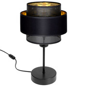 Lampa stołowa Carmen 7360 abażur czarny ze złotem ROMIR