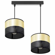Lampa sufitowa Dora 7057 abażury czarne ze złotem ROMIR