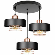 Lampa sufitowa 3 Maya 2256-CM czarna ze miedzią ROMIR