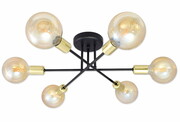 Lampa sufitowa Wega 5026-CZ czarna ze złotem + żarówki ROMIR